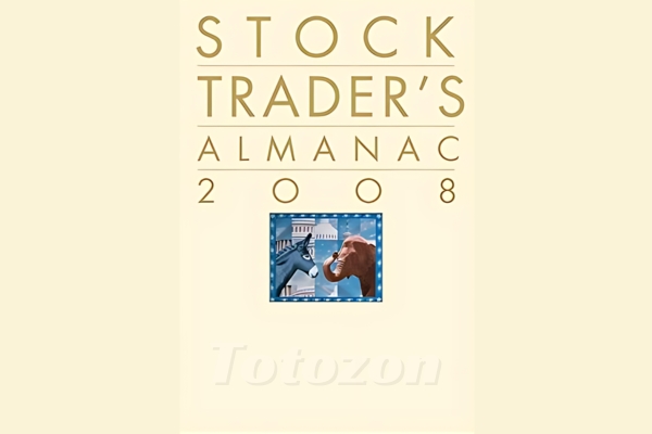 A financial trader analyzing charts and data from the Stock Traders Almanac. (2)