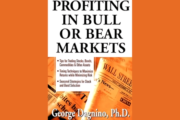 Investor studying market trends with George Dagnino’s book in hand.