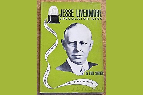 Jesse Livermore analyzing stock market trends, embodying the Speculator King's trading strategies.