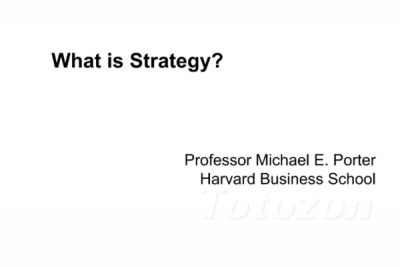 What is Strategy with Michael E.Porter