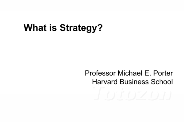 What is Strategy with Michael E.Porter