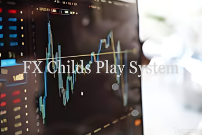 A trader using the FX Childs Play System on a computer, displaying automated trading signals (2)