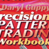 A trader working through the Precision Pattern Trading Workbook by Daryl Guppy, analyzing chart patterns.