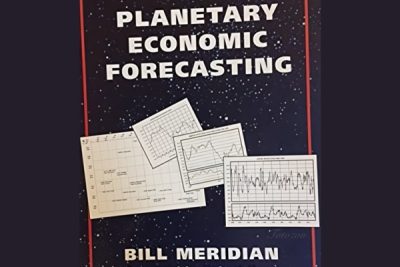 An illustrative chart showing the alignment of planets and its correlation with historical economic events, inspired by Bill Meridian’s methods