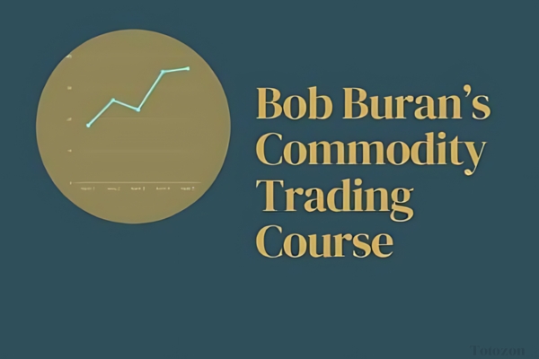 Bob Buran teaching a commodity trading course with charts and market analysis on screen.