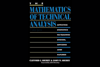 Clifford Sherry explaining technical analysis on a digital board filled with complex mathematical formulas and stock charts.