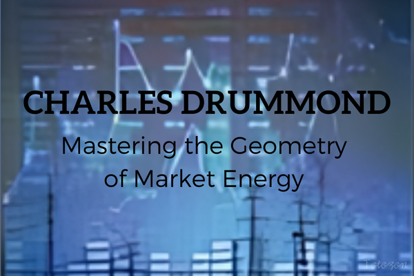 Complex geometric patterns overlaid on a stock market chart, illustrating dynamic market analysis.