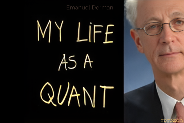 Emanuel Derman standing in front of a chalkboard filled with complex financial models, symbolizing his contributions to quantitative finance