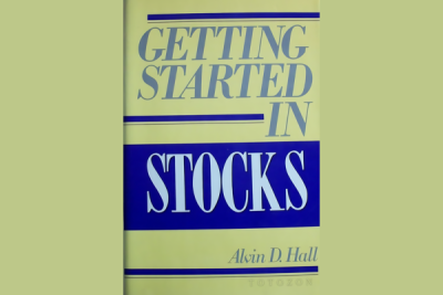 Illustration of a beginner investor learning about stocks from Alvin D. Hall's resources.