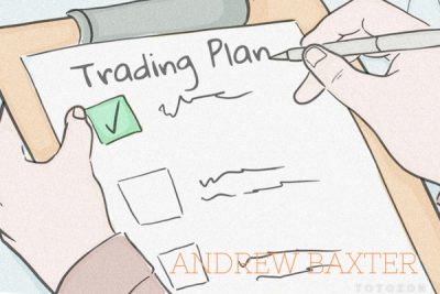 Illustration of a trader analyzing market charts and developing a trading plan 1