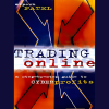 Illustration of a trader using a laptop to analyze online trading charts and data