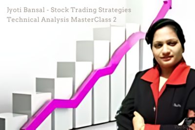 Jyoti Bansal teaching technical analysis to a group of traders with charts and graphs on a screen