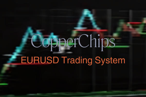 Representation of EURUSD Trading System by CopperChips, showcasing forex trading strategies and tools.