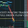 Scott Pulcini explaining order flow trading concepts with charts and market analysis on screen