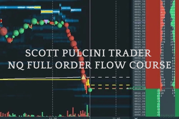 Scott Pulcini explaining order flow trading concepts with charts and market analysis on screen