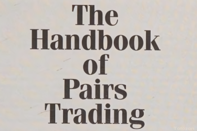 The Handbook of Pairs Trading' by Douglas Ehrman, depicting charts and market data analysis