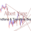 Trader analyzing trendlines and trendfans on a price chart