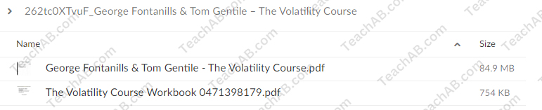 262tc0XTvuF The Volatility Course The Volatility Course Workbook By George Fontanills Tom Gentile