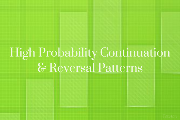 A detailed chart showing continuation and reversal trading patterns