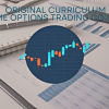 A person studying options trading course materials at home