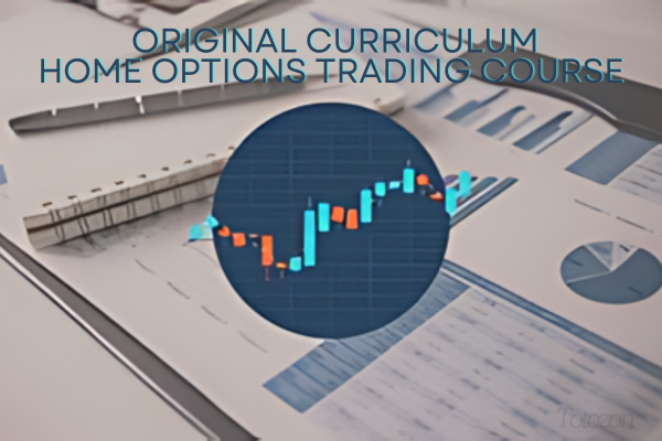 A person studying options trading course materials at home