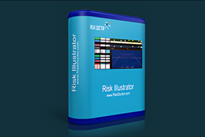 A trader analyzing options risk using RiskIllustrator on a computer screen