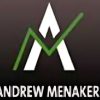 Andrew Menaker presenting an advanced trading course with charts and graphs