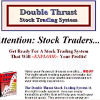 Chart illustrating the Double Thrust Stock Trading System with marked thrust and confirmation bars.