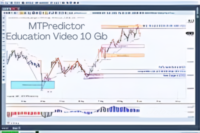 Illustration of a trader watching MTPredictor educational videos on a computer