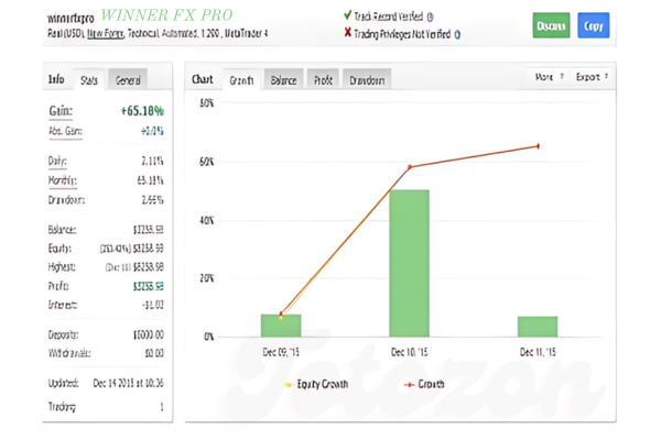 Image showing a trader analyzing Forex trading charts on a computer screen, representing the educational content of WINNER FX PRO.