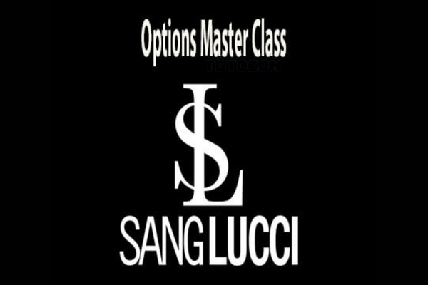 Sang Lucci teaching options trading strategies in a live session with engaged students.