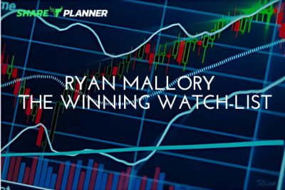 Trader analyzing stock charts to create a winning watch-list with Ryan Mallory