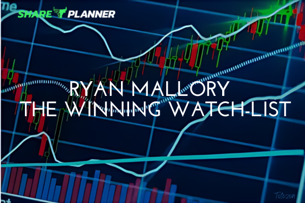 Trader analyzing stock charts to create a winning watch-list with Ryan Mallory