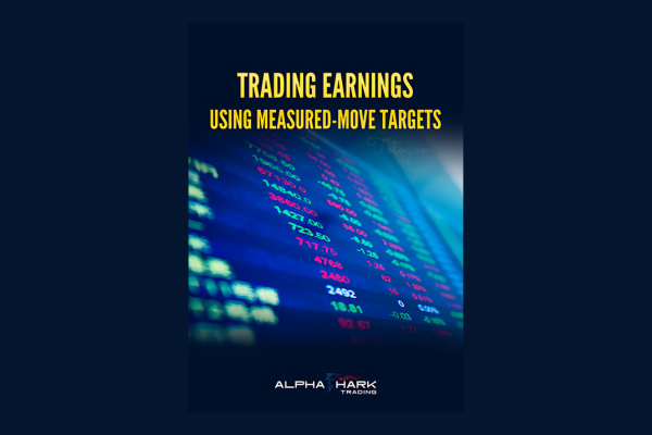 Trader analyzing stock charts with measured-move targets