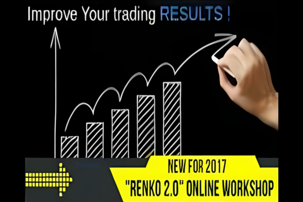 Trader engaging with the Spartan Renko 2.0 Workshop materials, learning advanced Renko chart trading strategies.