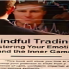 Trader practicing mindfulness meditation in front of a computer screen displaying market charts.