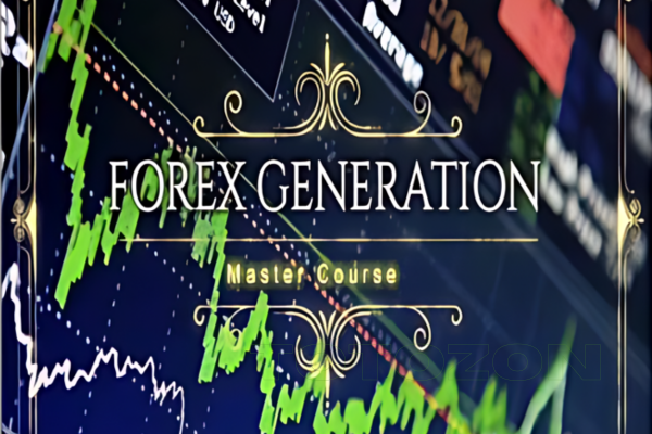 Trader using the Forex Generation Master Course on a computer to analyze market trends and improve trading strategies