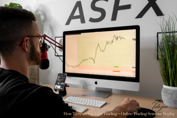 Trader watching Austin Silver's online trading seminar replay to learn how to scale up trading strategies