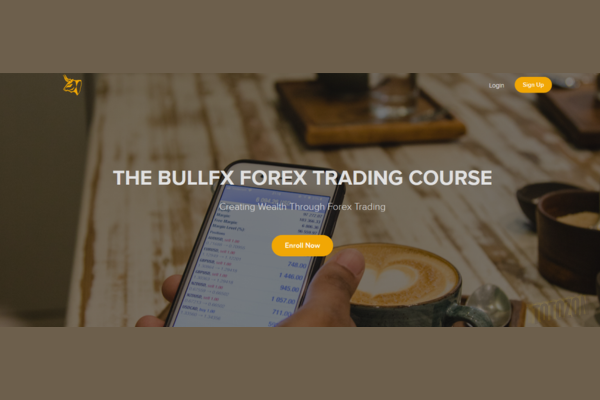 BULLFx Forex Trading Course dashboard showcasing various learning modules